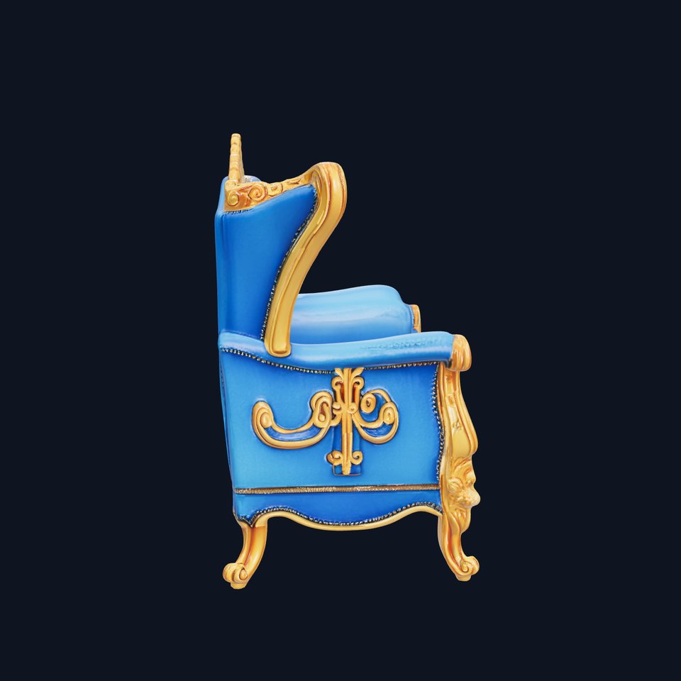 Royal Blue Armchair D Model Pack